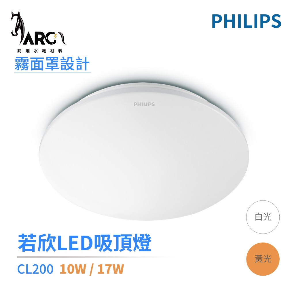 飛利浦 PHILIPS CL200 LED 若欣 吸頂燈 10W / 17W 適用臥室/浴室/陽台